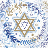 Judaic Stars and Leaves Paper Beverage Napkins