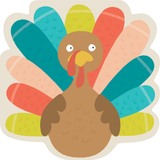 Turkey Feast Fun-Shaped Paper Luncheon Napkins