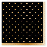 GOLD SWISS DOTS BLACK BEVERAGE NAPKIN
