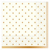GOLD SWISS DOTS CREAM BEVERAGE NAPKIN