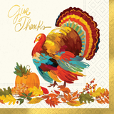 TURKEY GIVE THANKS PAPER LUNCHEON NAPKINS