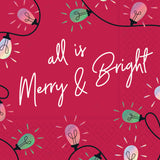 PINK AND GREEN STRING LIGHT BEVERAGE NAPKINSS