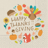 Turkey Feast Fun Paper Beverage Napkins