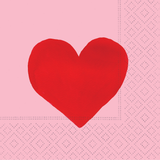 RED HEARTED BEVERAGE NAPKINS