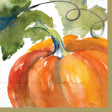 Watercolor Harvest Pumpkin Paper Cocktail Beverage Napkins