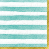 Bold Strokes - Teal Beverage Paper Napkins