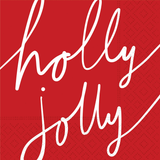 Holly Jolly Script Paper Cocktail Beverage Napkins