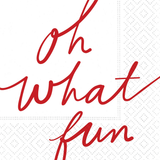 Oh What Fun Script Paper Cocktail Beverage Napkins