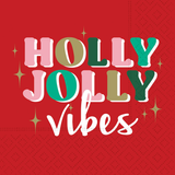 Holly Jolly Vibes Paper Cocktail Beverage Napkins