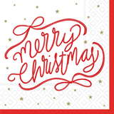 Merry Christmas Charm Paper Cocktail Beverage Napkins