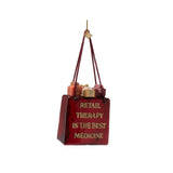 Retail Therapy Shopping Bag Glass Ornament