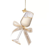 Champagne Wedding Glass Ornament