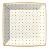 GOLD SWISS DOTS DINNER PLATE CREAM