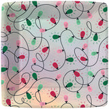 PINK AND GREEN STRING LIGHT DINNER PLATE