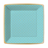 GOLD SWISS DOTS DINNER PLATE ROBIN'S EGG