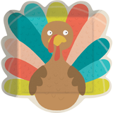 Turkey Feast Fun-Shaped Paper Dinner Plates