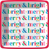 COLORFUL CHRISTMAS SQUARE DESSERT PLATE