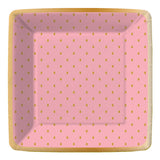 GOLD SWISS DOTS-BLOSSOM PAPER DESSERT PLATE