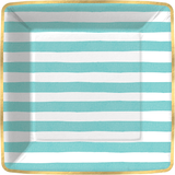 Bold Strokes - Teal Stripe Dessert Paper Plates