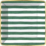 Green Bold Stroke Paper Dessert Plates