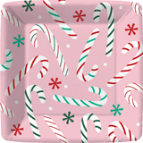 Pink Peppermint Paper Dessert Plates