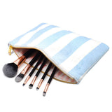 Large Blue Stripe Terry Pouch