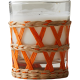 WICKER WRAPPED ORANGE CANDLE