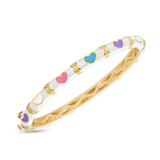 White Bamboo Heart Bangle