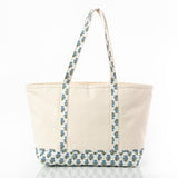 Aqua Block Print Large Classic Tote