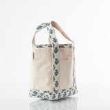 Aqua Block Print Handy Open Tote