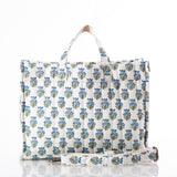 Aqua Block Print Tote