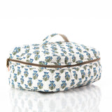 Aqua Block Print Train Case