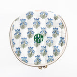 Aqua Block Print Circle Case