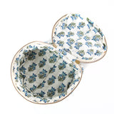 Aqua Block Print Circle Case