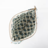 Aqua Block Print Clutch