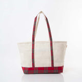 Large Red Plaid Classic Tote
