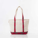 Red Plaid Medium Classic Tote