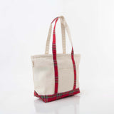Red Plaid Medium Classic Tote