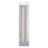 SILVER SOPHISTCATE EXTRA LONG STICK CANDLES