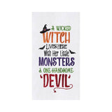 Witch, Monsters, & Devil Tea Towel