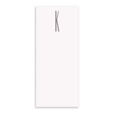 K Grey Initial Long Skinny Notepad