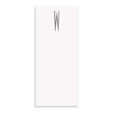 W Grey Initial Long Skinny Notepad