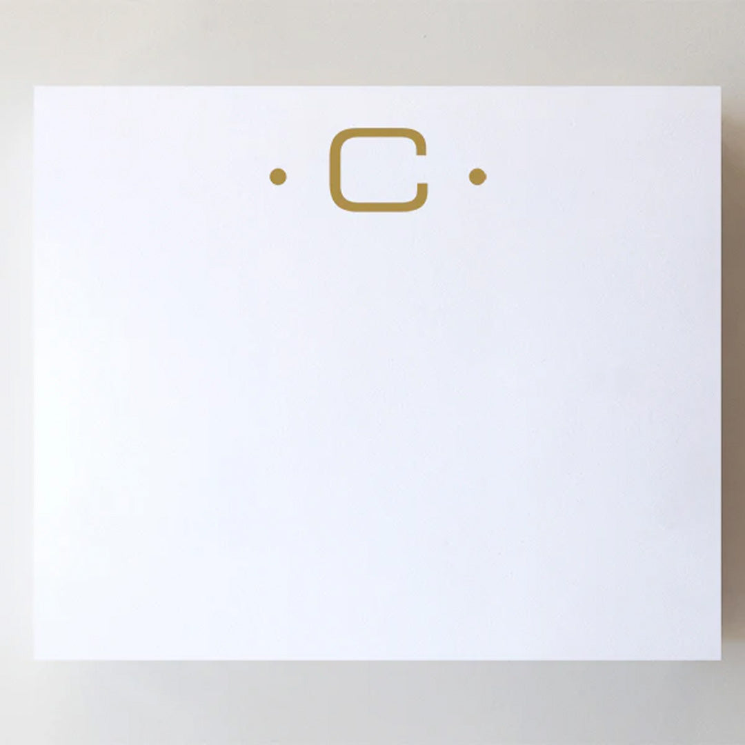 LARGE GOLD FOIL INITIAL NOTEPAD