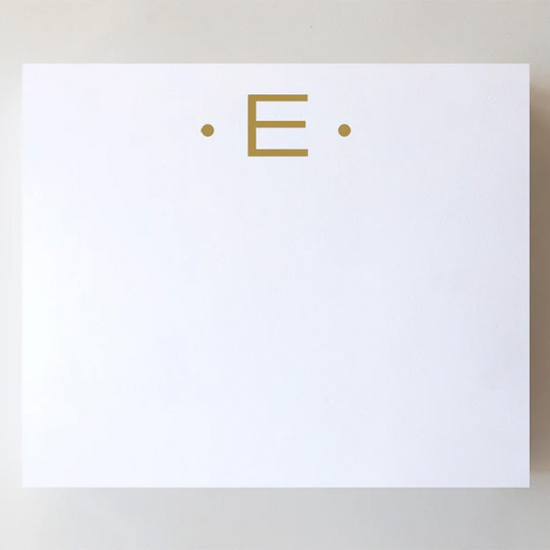 LARGE GOLD FOIL INITIAL NOTEPAD