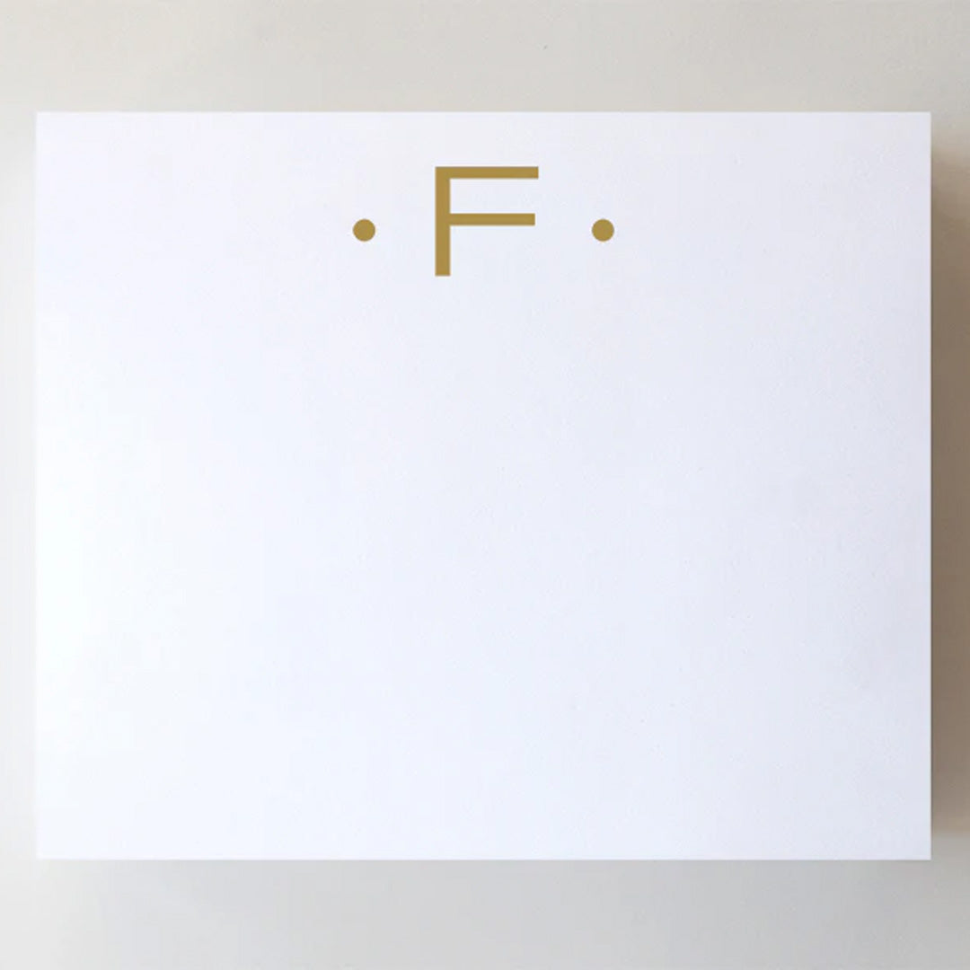 LARGE GOLD FOIL INITIAL NOTEPAD