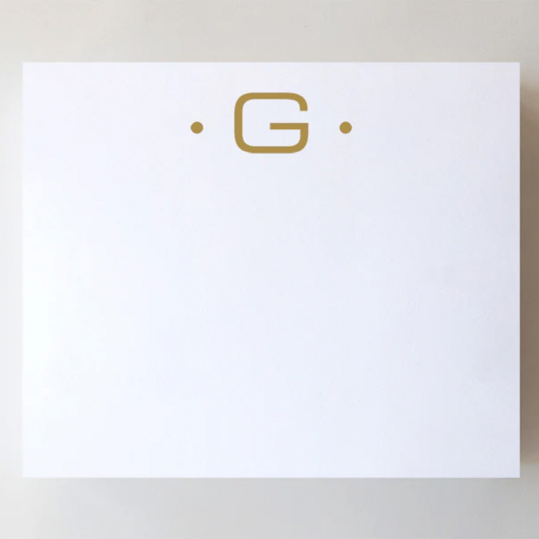 LARGE GOLD FOIL INITIAL NOTEPAD