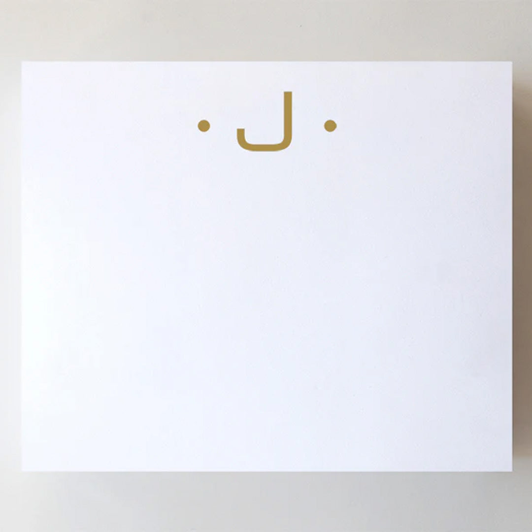 LARGE GOLD FOIL INITIAL NOTEPAD