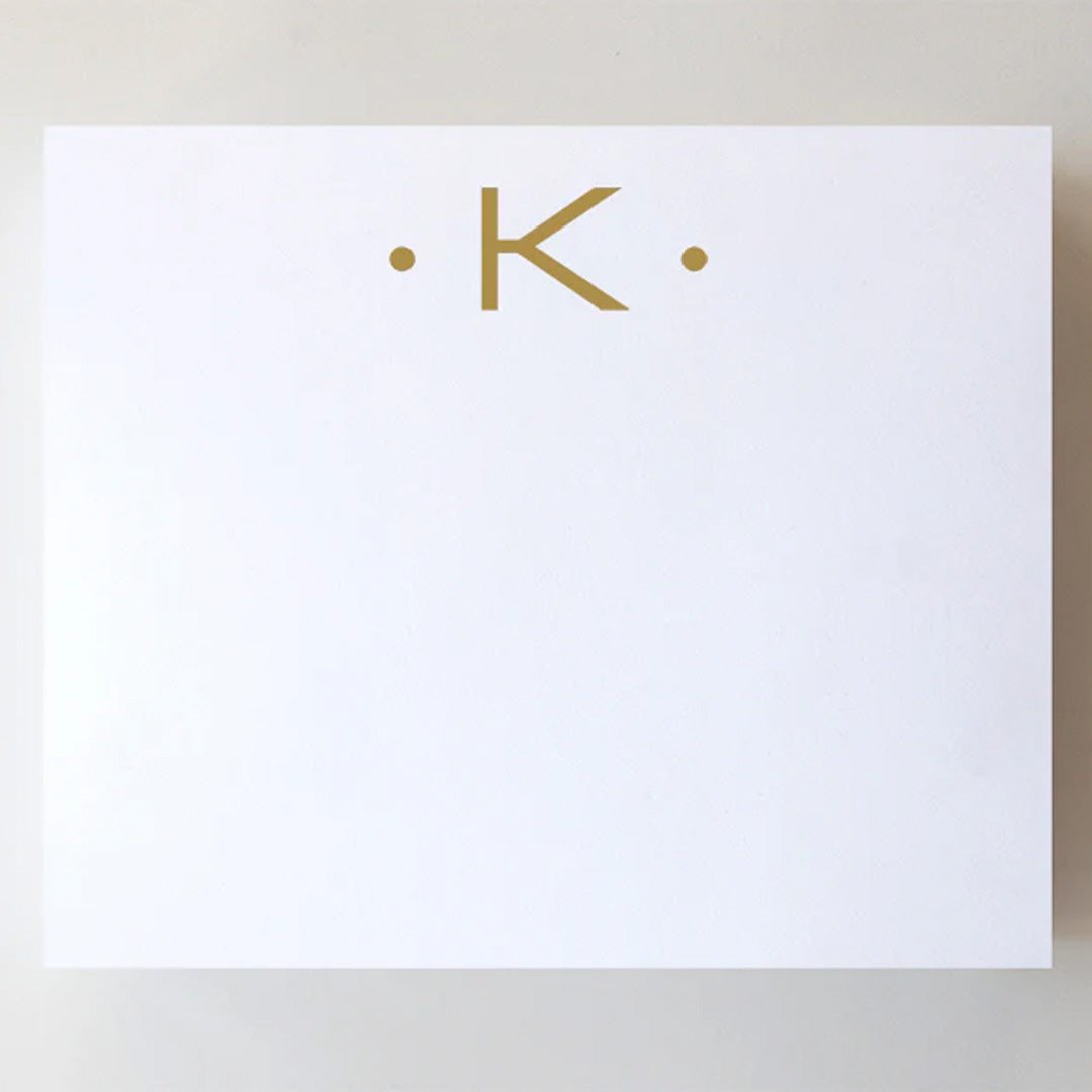 LARGE GOLD FOIL INITIAL NOTEPAD