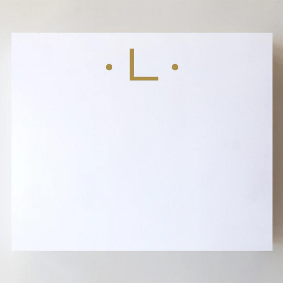 LARGE GOLD FOIL INITIAL NOTEPAD