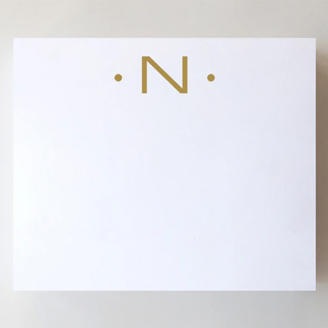 LARGE GOLD FOIL INITIAL NOTEPAD